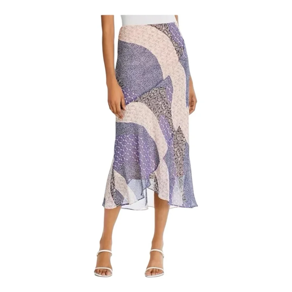 BB DAKOTA BY STEVE MADDEN Sheer‎ Midi Skirt Multicolor Print Size Small